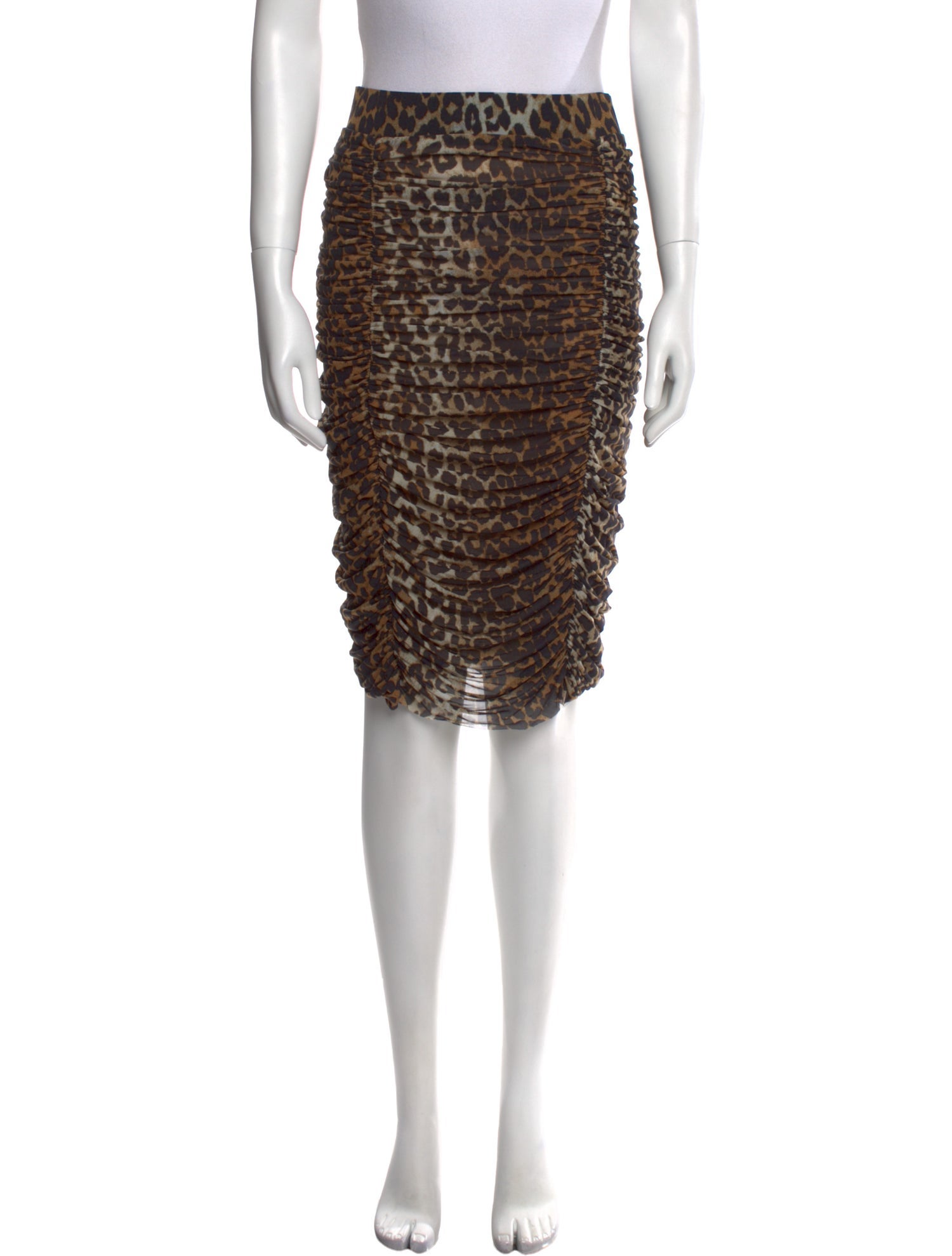 Ganni Animal Print Knee-Length Skirt