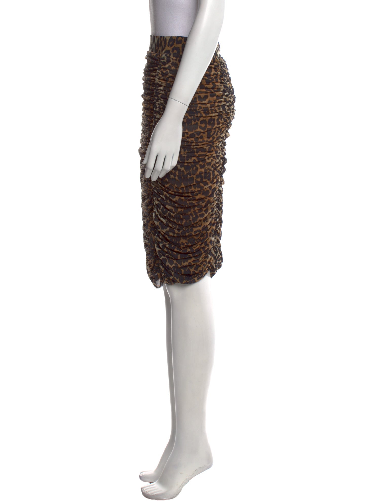 Ganni Animal Print Knee-Length Skirt