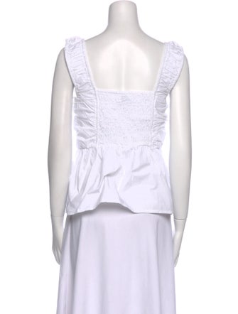 Ganni Square Neckline Sleeveless Top