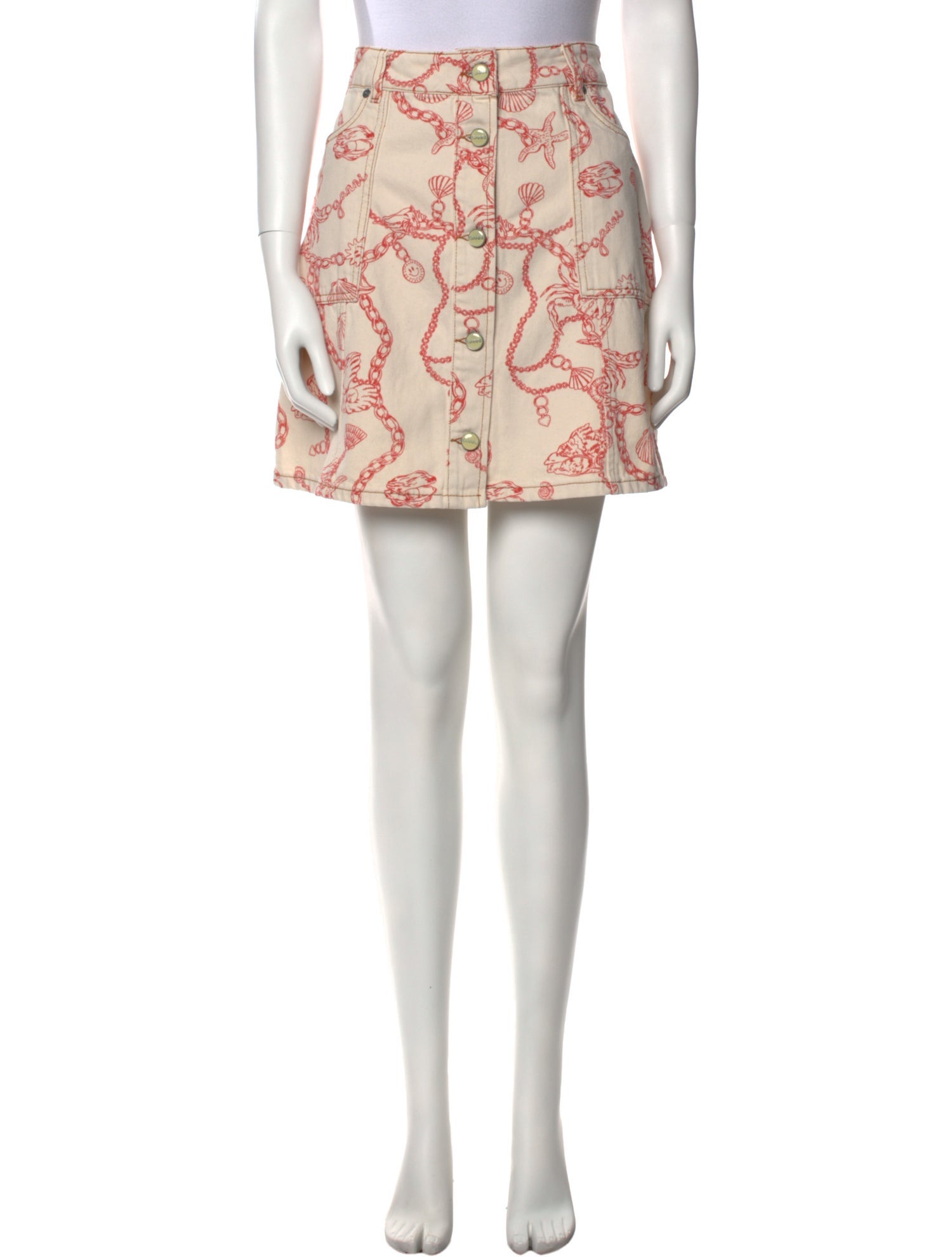 Ganni Printed Mini Skirt