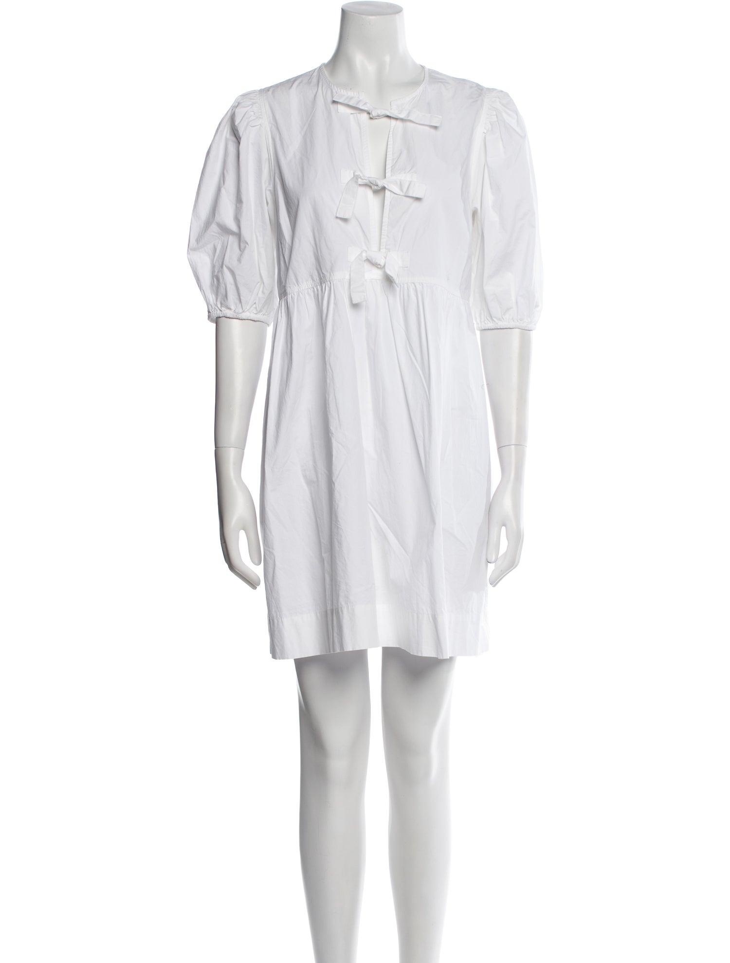 Ganni Square Neckline Three-Quarter Sleeve Tunic