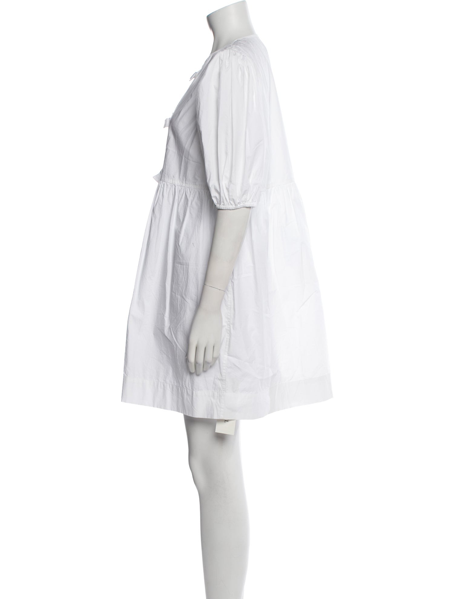 Ganni Square Neckline Three-Quarter Sleeve Tunic