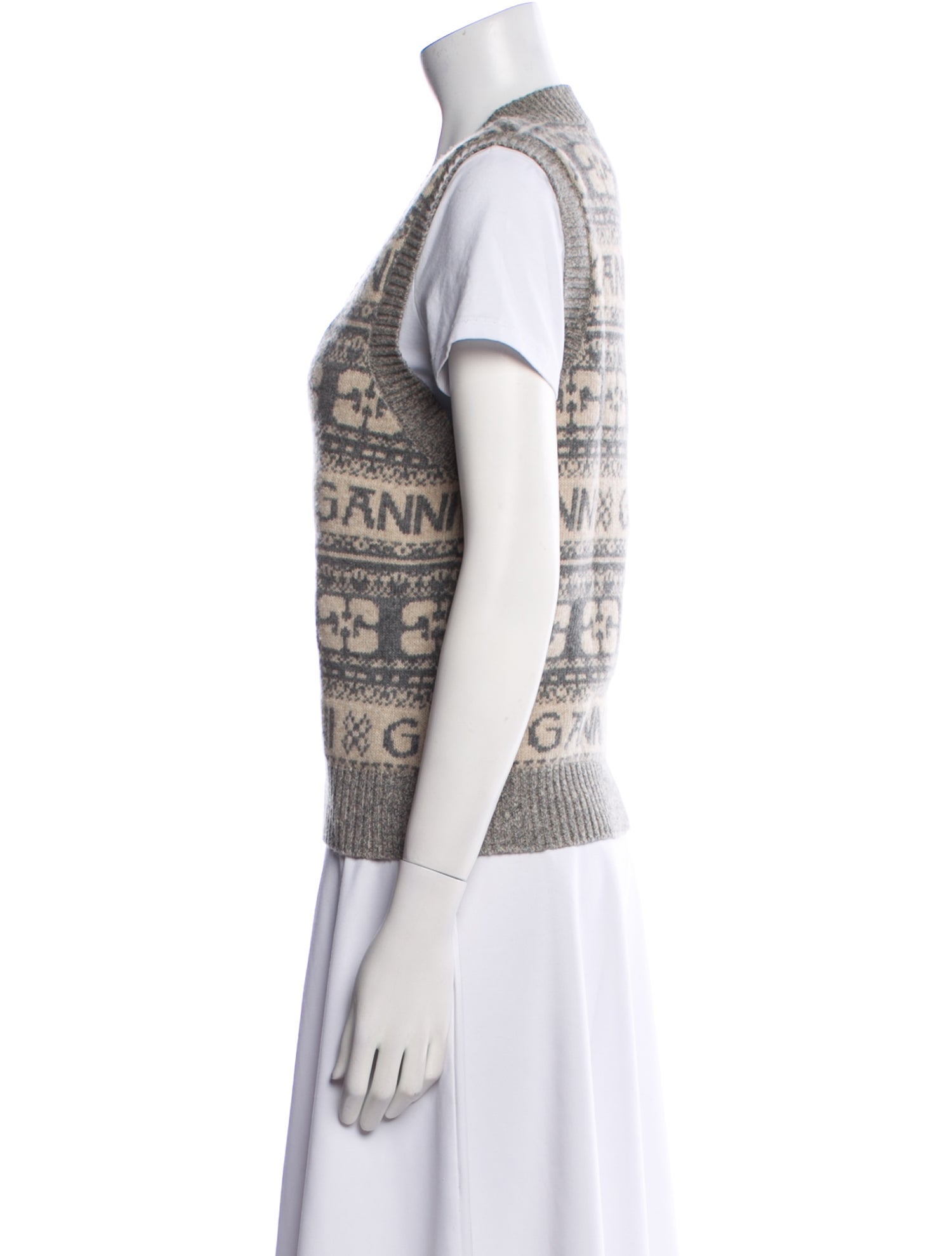 Ganni Wool Printed Sweater
