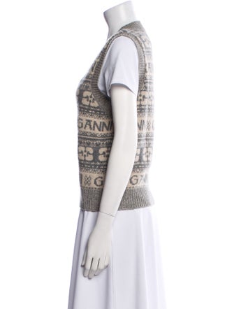 Ganni Wool Printed Sweater