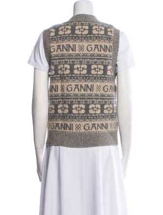 Ganni Wool Printed Sweater