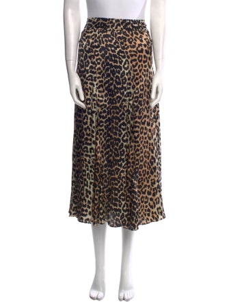 Ganni Silk Midi Length Skirt