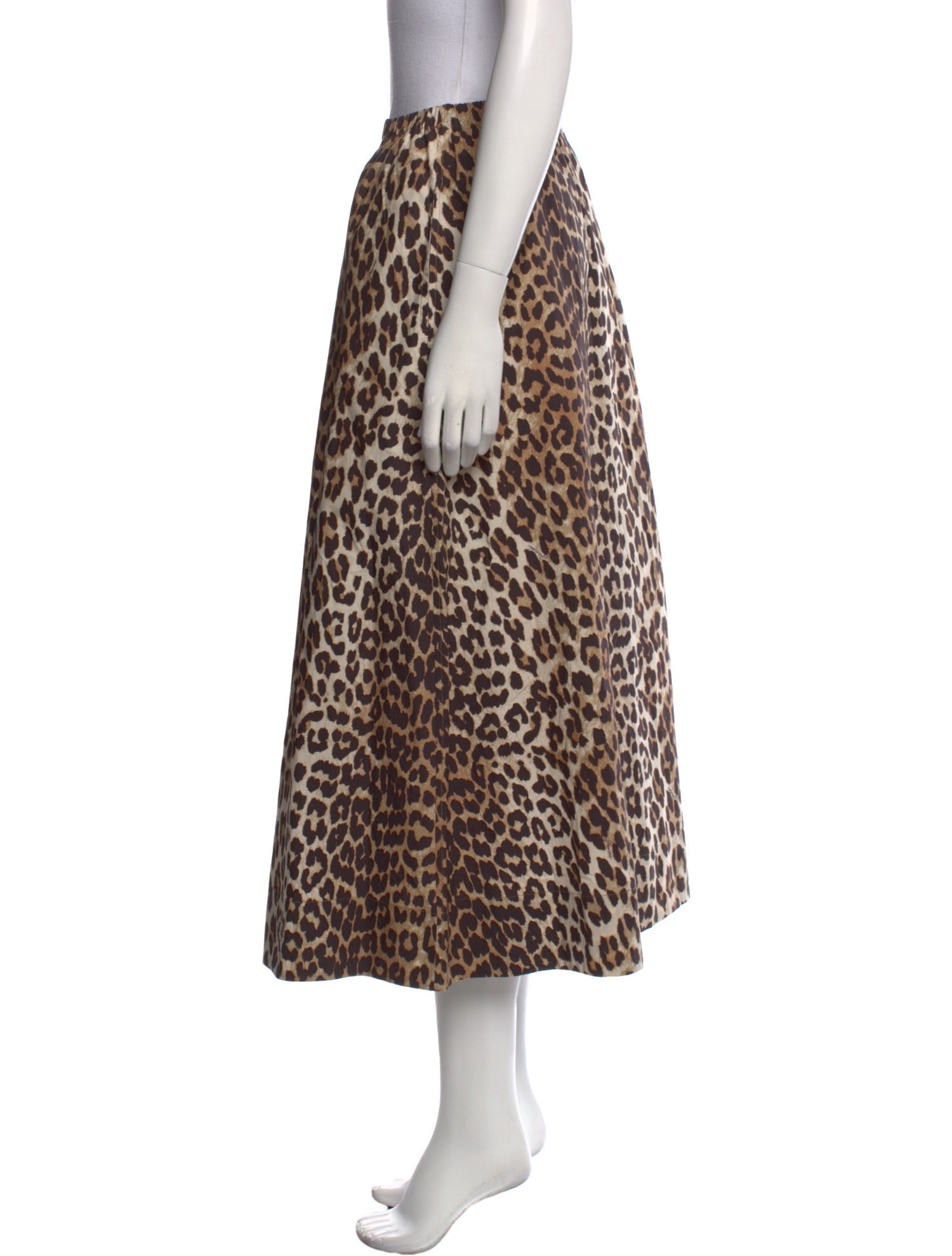 Ganni Animal Print Midi Length Skirt
