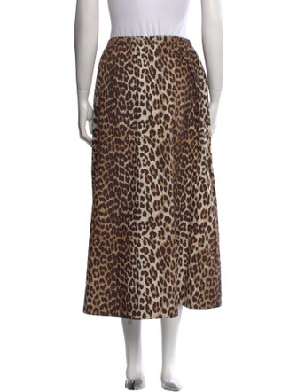 Ganni Animal Print Midi Length Skirt