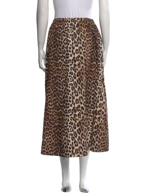 Ganni Animal Print Midi Length Skirt