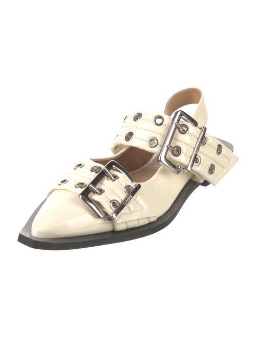 Ganni Patent Leather Slingback Flats