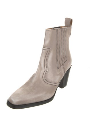 Ganni Leather Western Boots