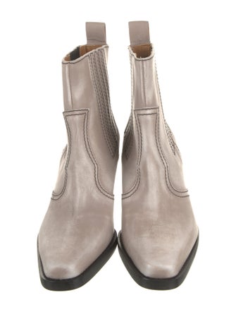 Ganni Leather Western Boots