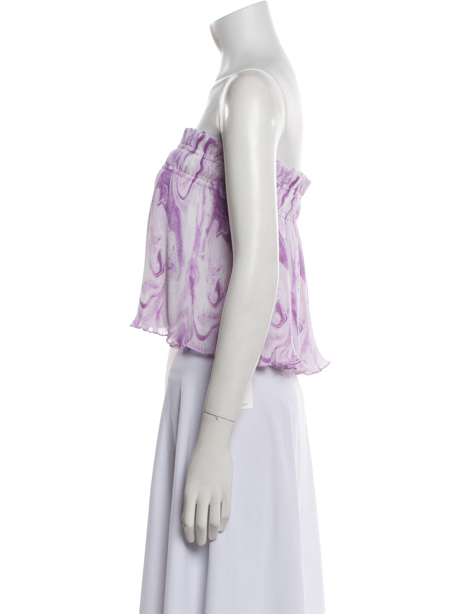 Ganni Tie-Dye Print Strapless Crop Top