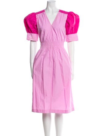 Ganni V-Neck Midi Length Dress