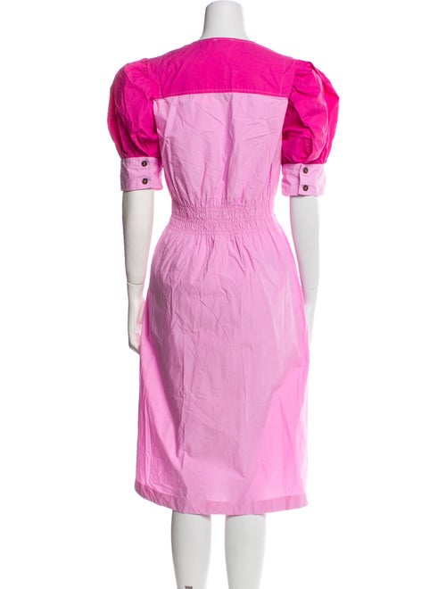 Ganni V-Neck Midi Length Dress