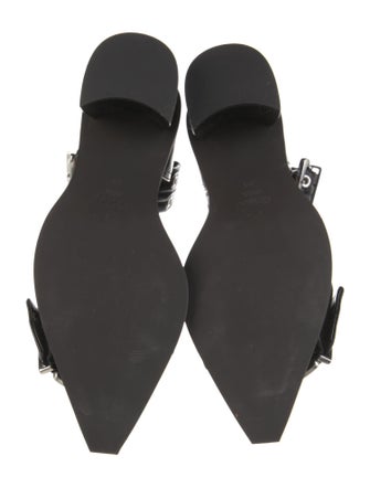 Ganni Leather Lasercut Accents D'Orsay Pumps