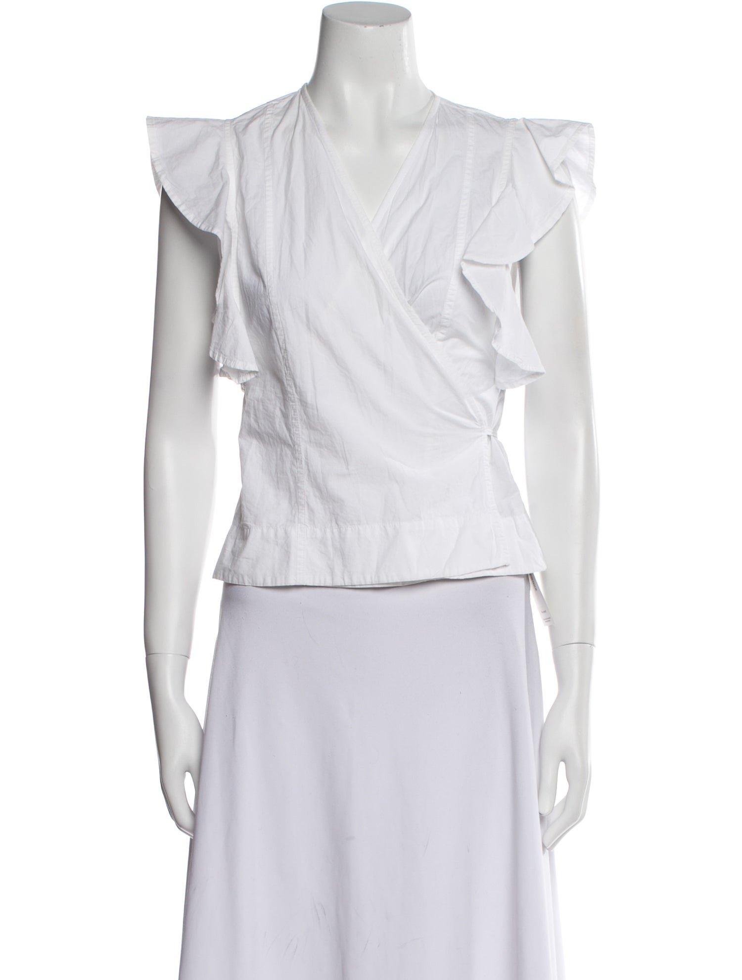 Ganni V-Neck Short Sleeve Top