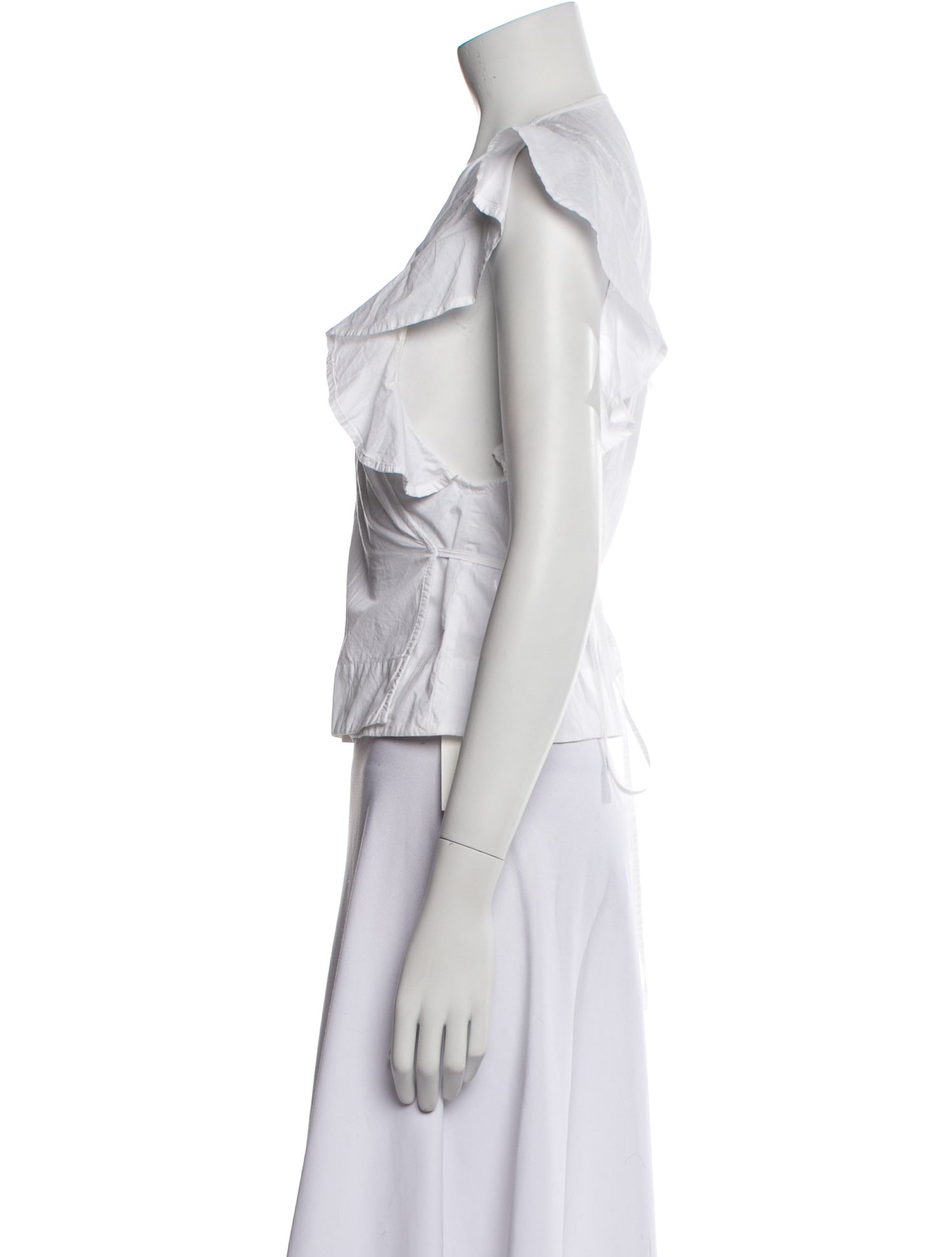 Ganni V-Neck Short Sleeve Top