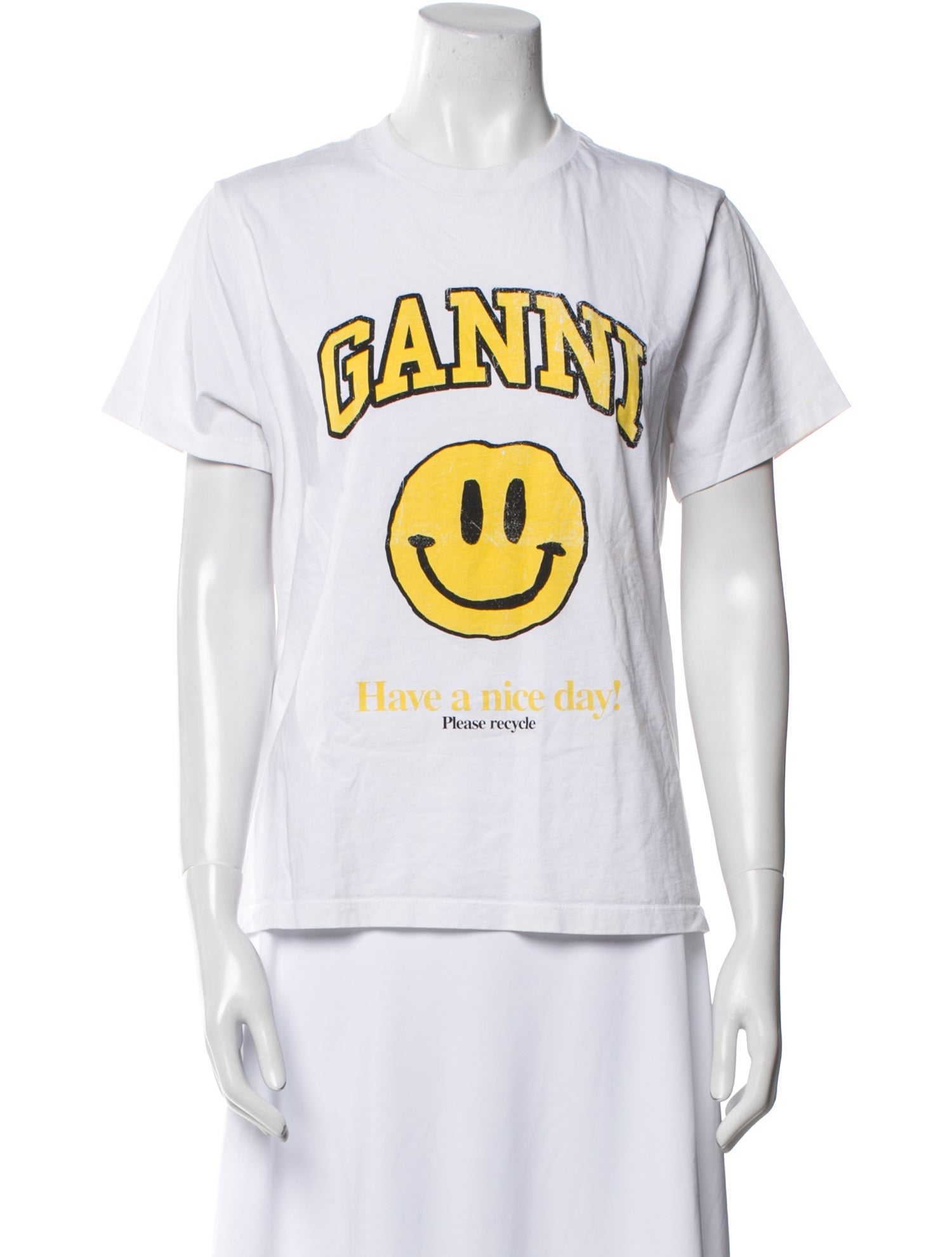 Ganni Graphic Print Crew Neck T-Shirt