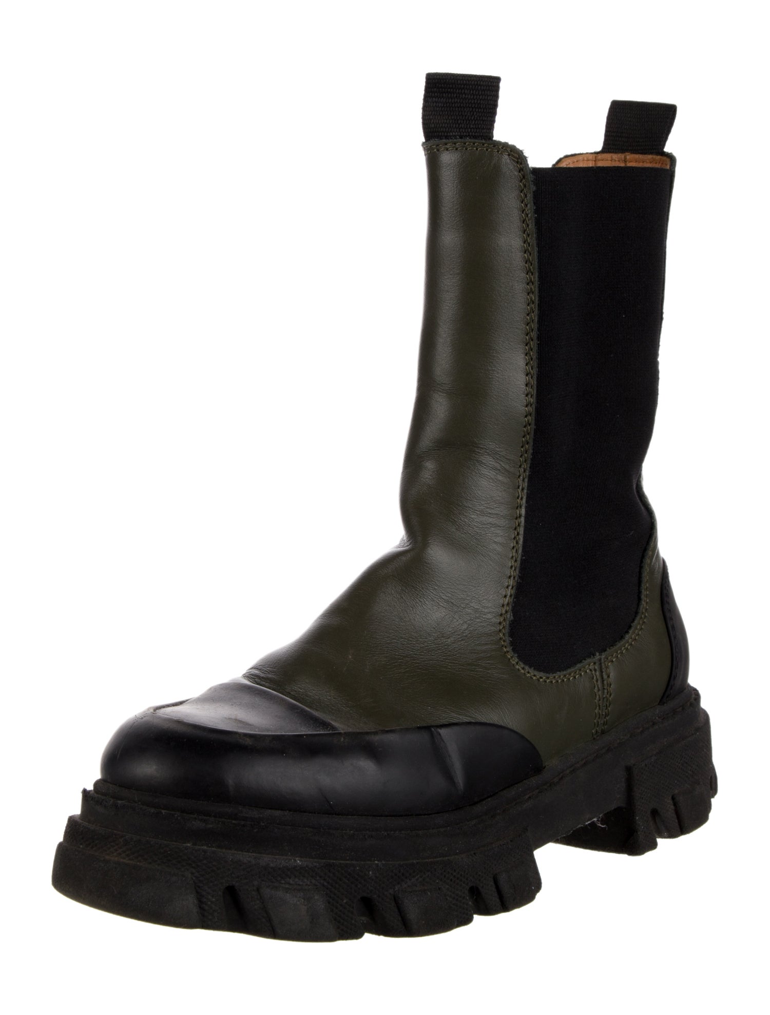 Ganni Leather Chelsea Boots