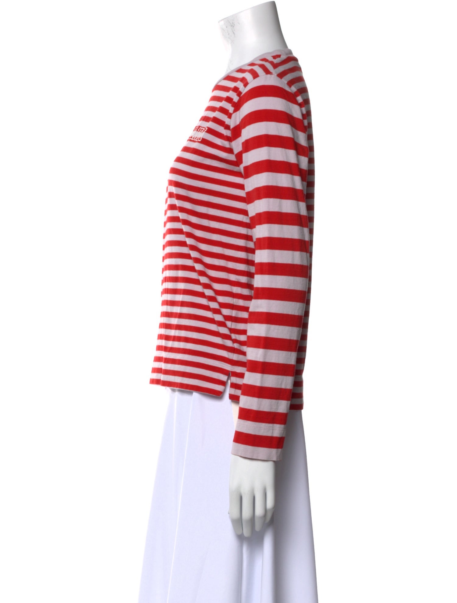 Ganni Striped Crew Neck Top