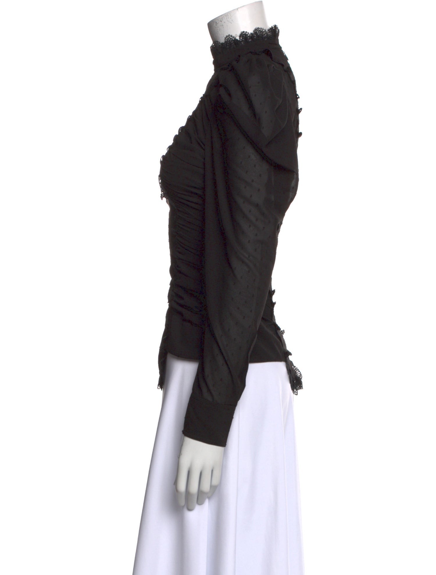 Ganni Mock Neck Long Sleeve Blouse w/ Tags