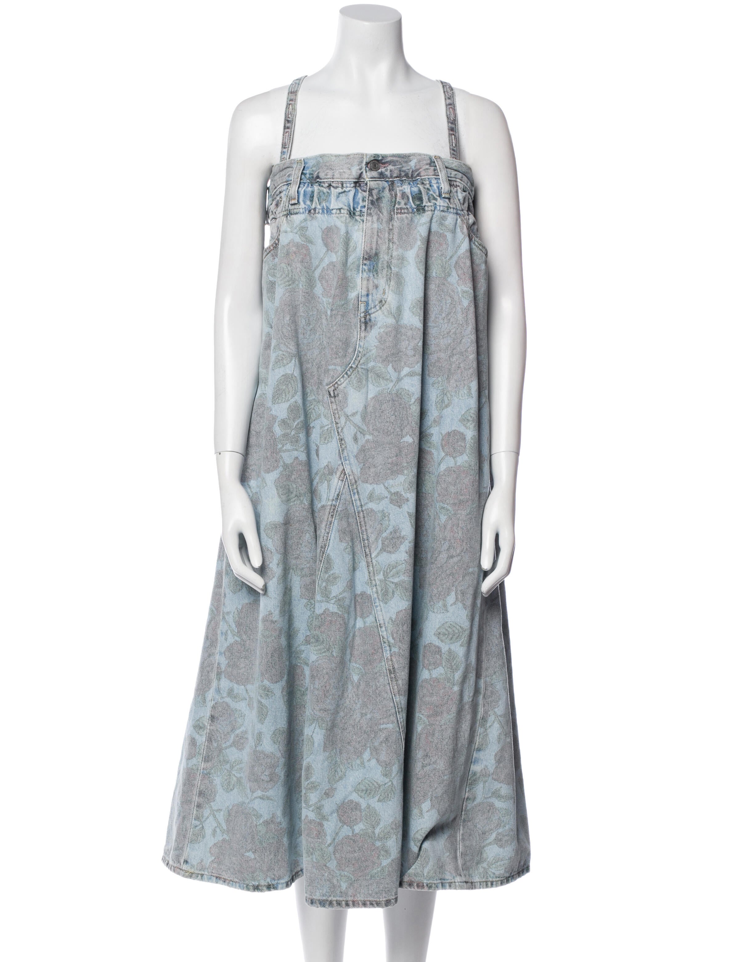 Ganni Floral Print Square Neckline Jumpsuit