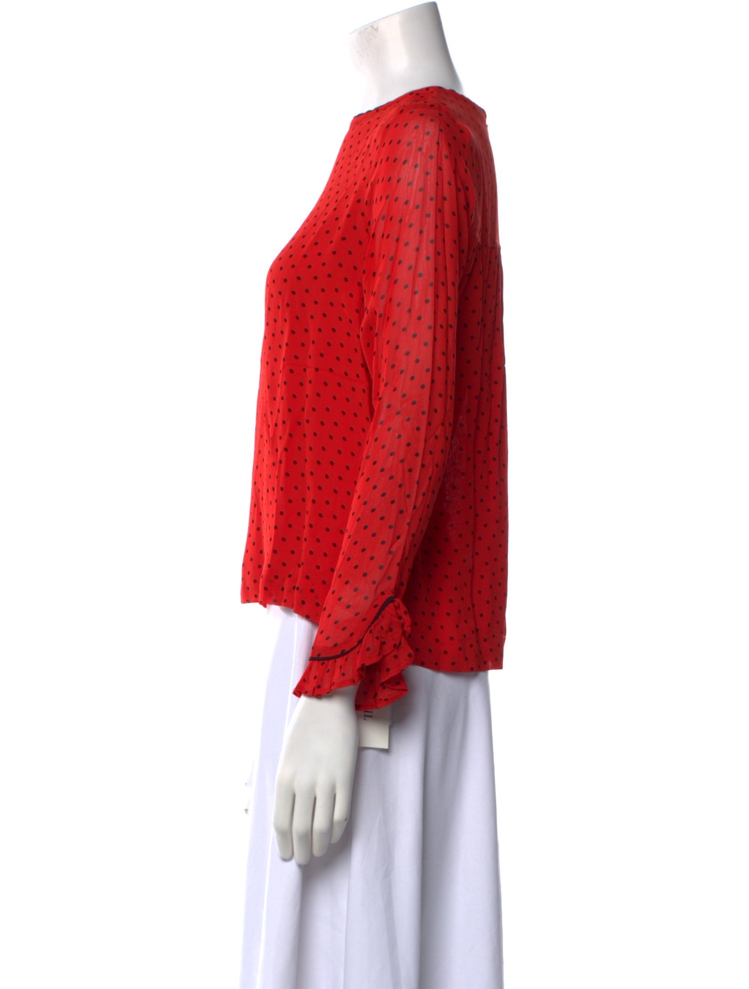 Ganni Printed Crew Neck Blouse