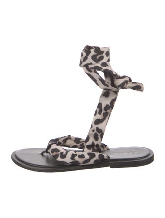 Ganni Leather Printed Gladiator Sandals