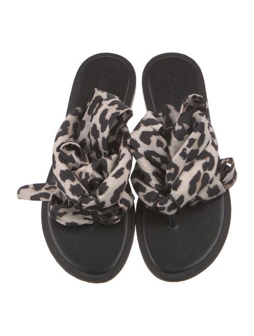 Ganni Leather Printed Gladiator Sandals