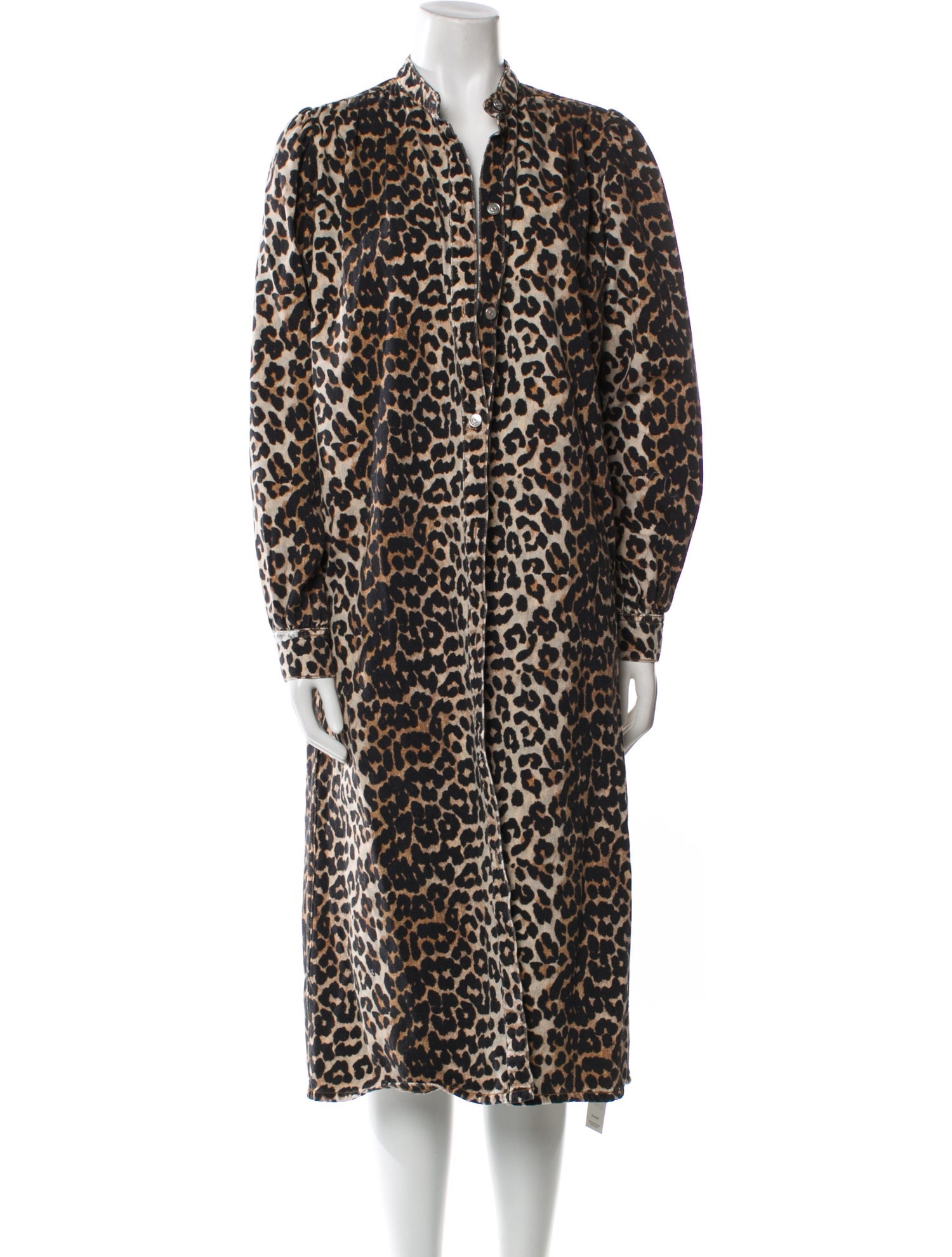 Ganni Animal Print Midi Length Dress
