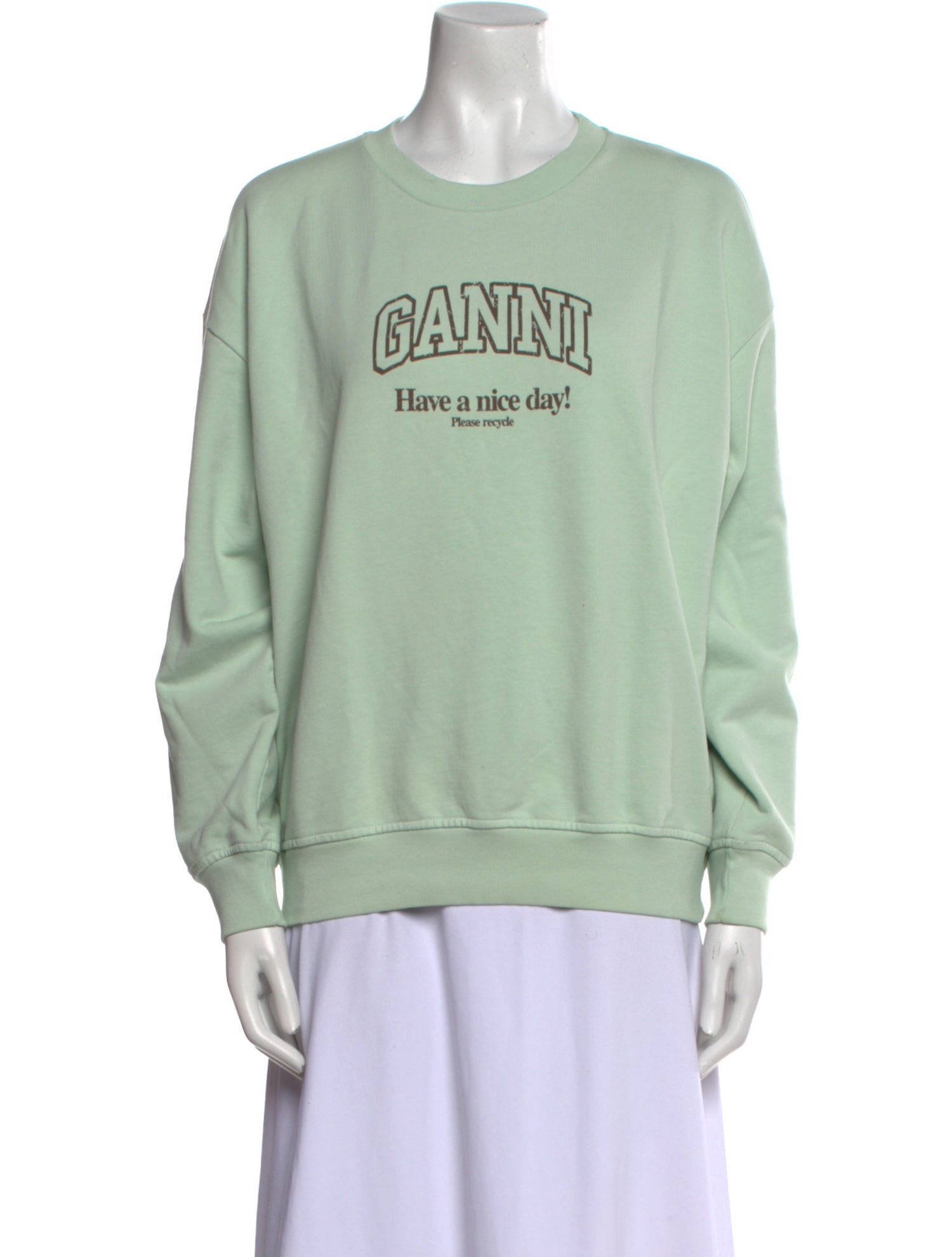 Ganni Graphic Print Crew Neck Sweatshirt