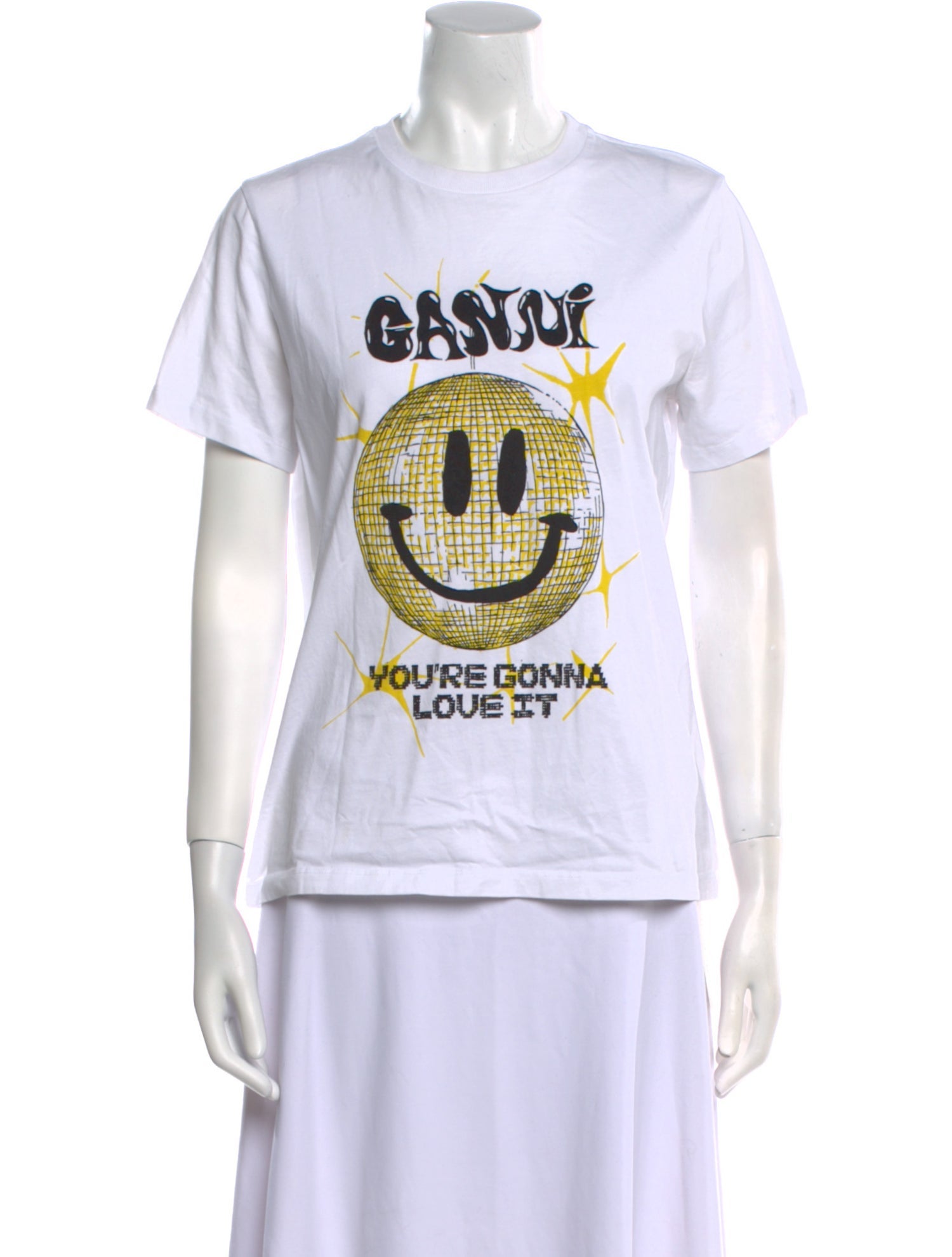 Ganni Graphic Print Crew Neck T-Shirt