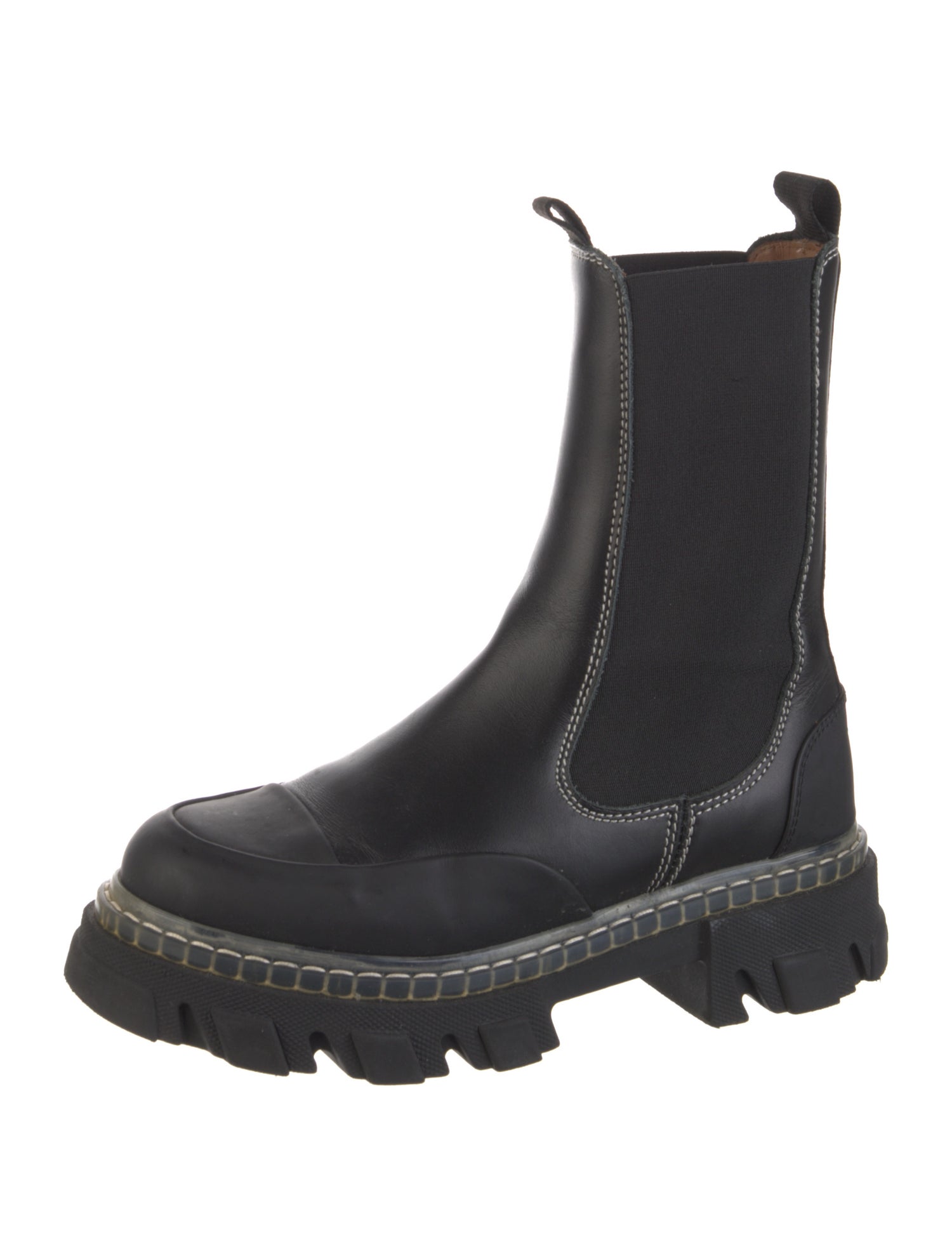 Ganni Leather Chelsea Boots