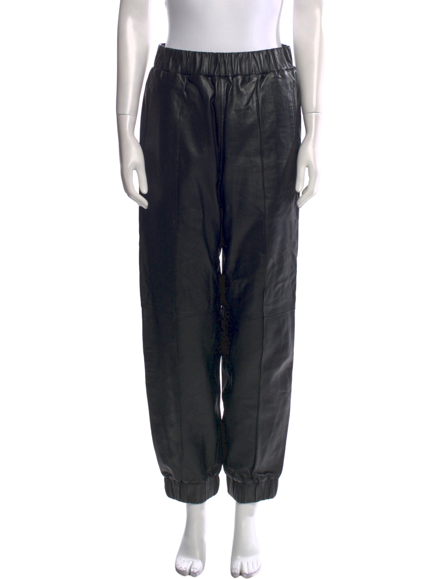 Ganni Lamb Leather Straight Leg Pants