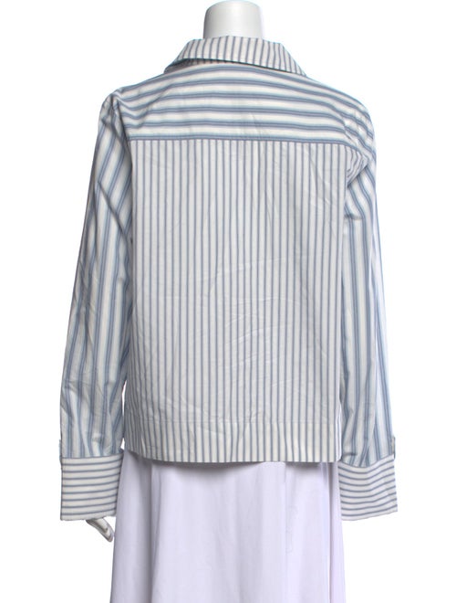 Ganni Striped Long Sleeve Button-Up Top
