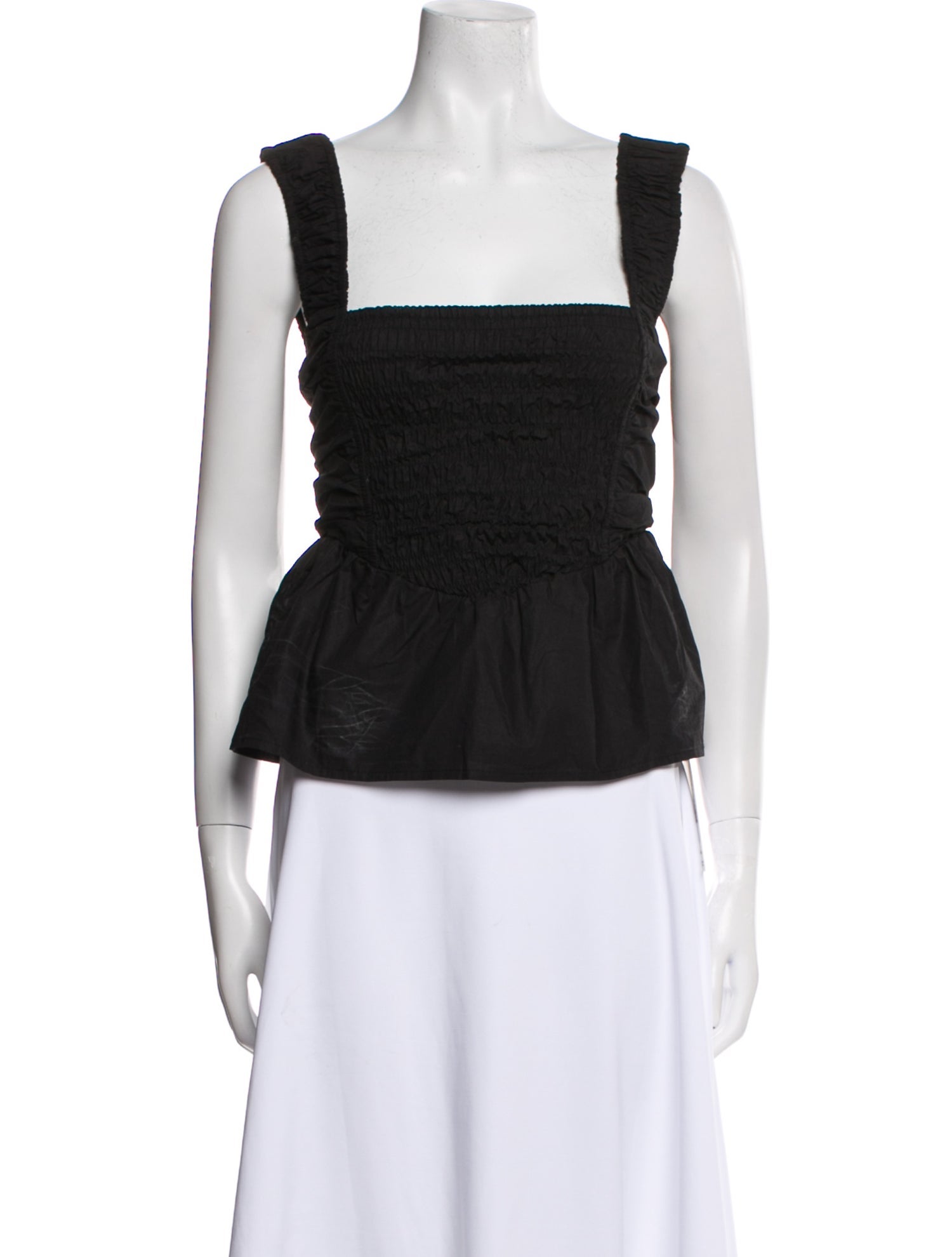 Ganni Square Neckline Sleeveless Crop Top