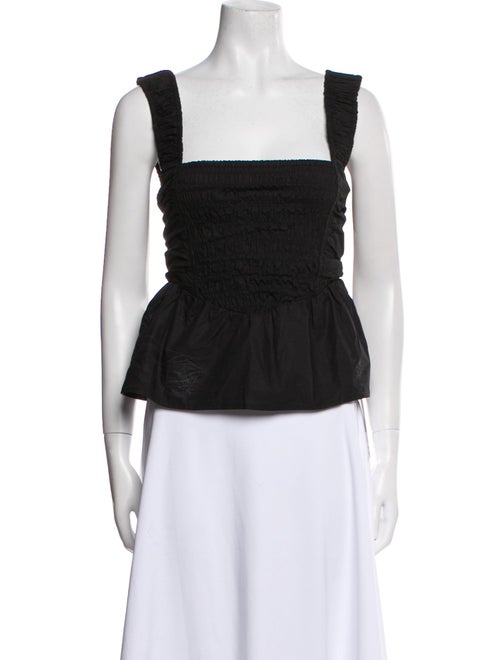 Ganni Square Neckline Sleeveless Crop Top