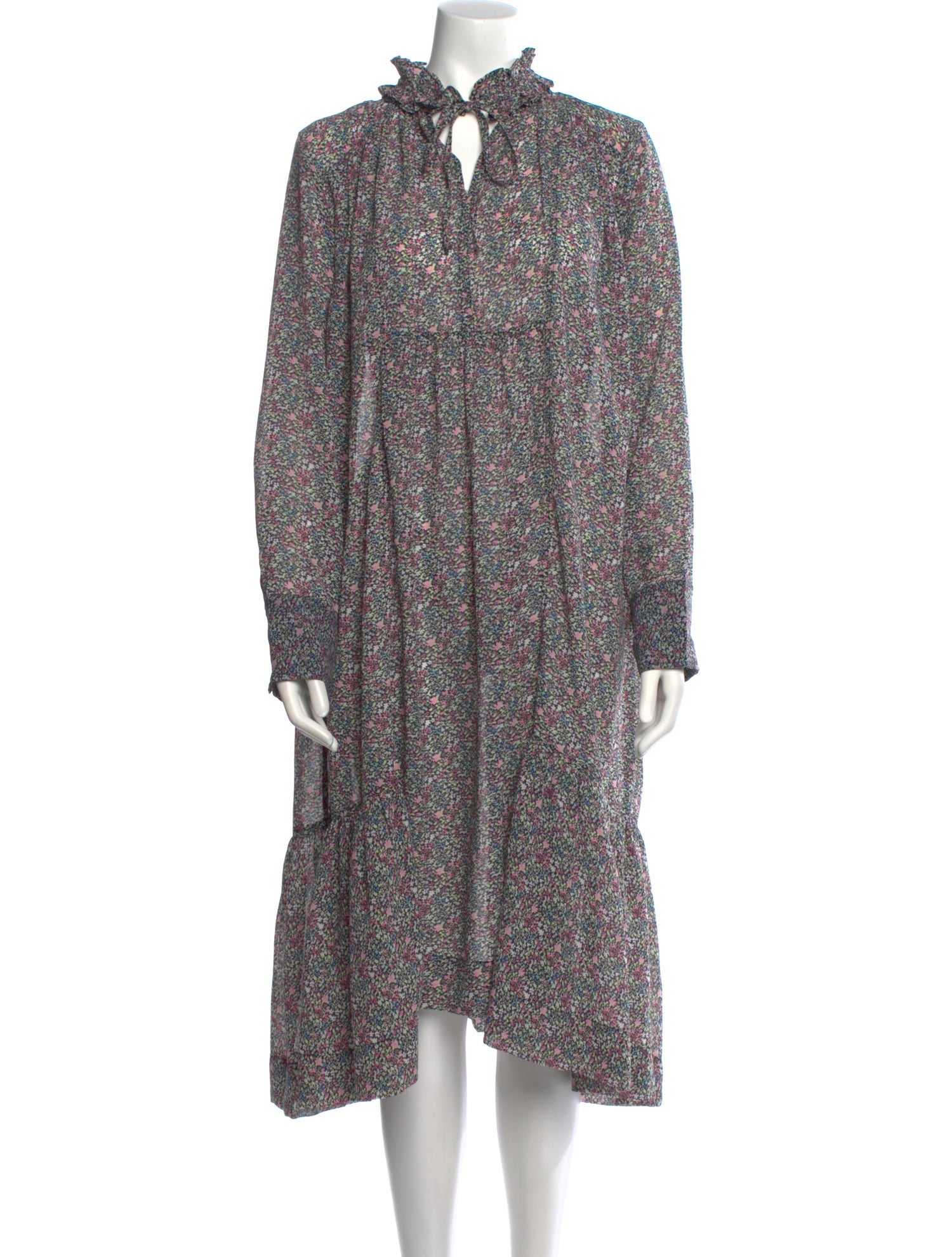 Ganni Floral Print Midi Length Dress