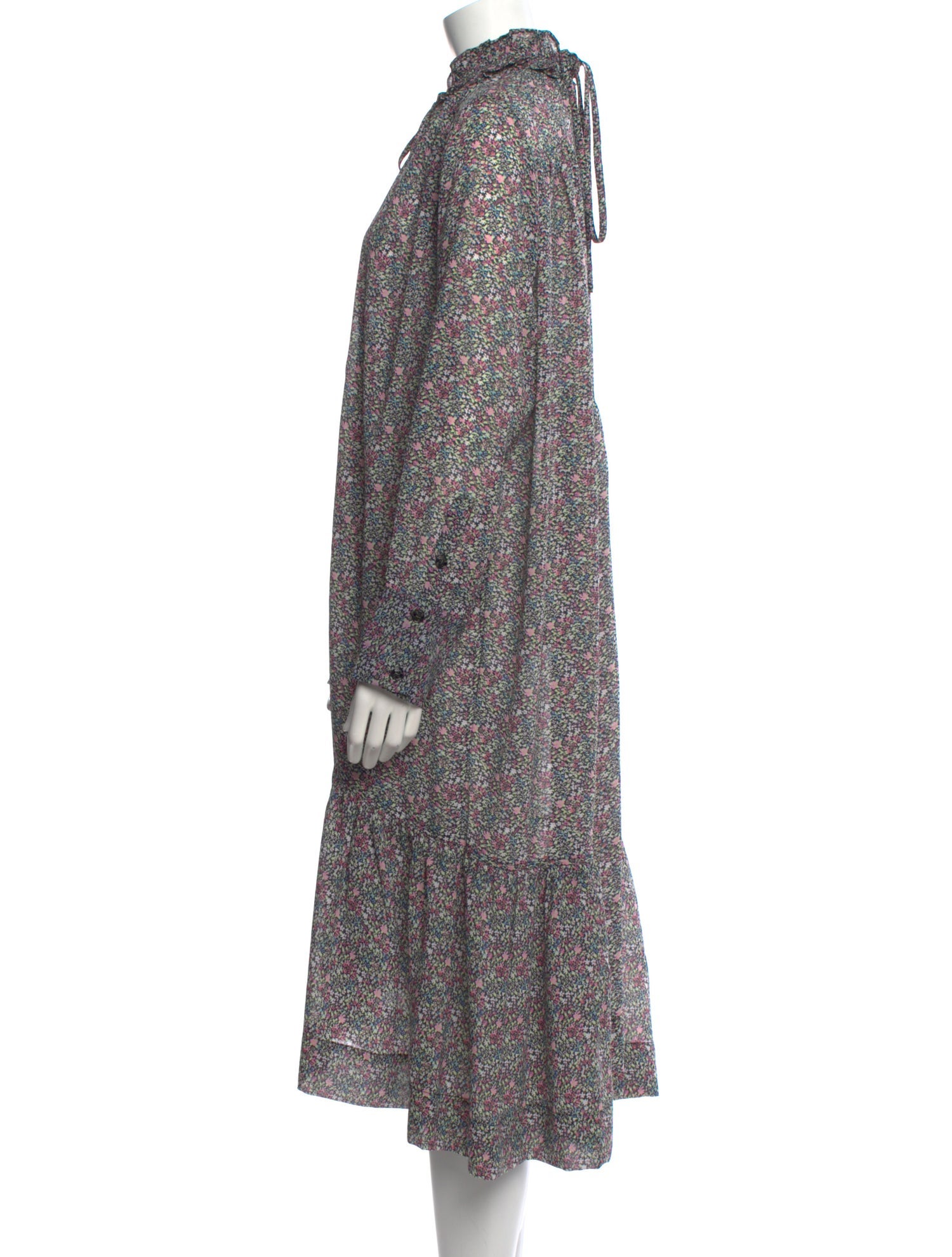 Ganni Floral Print Midi Length Dress