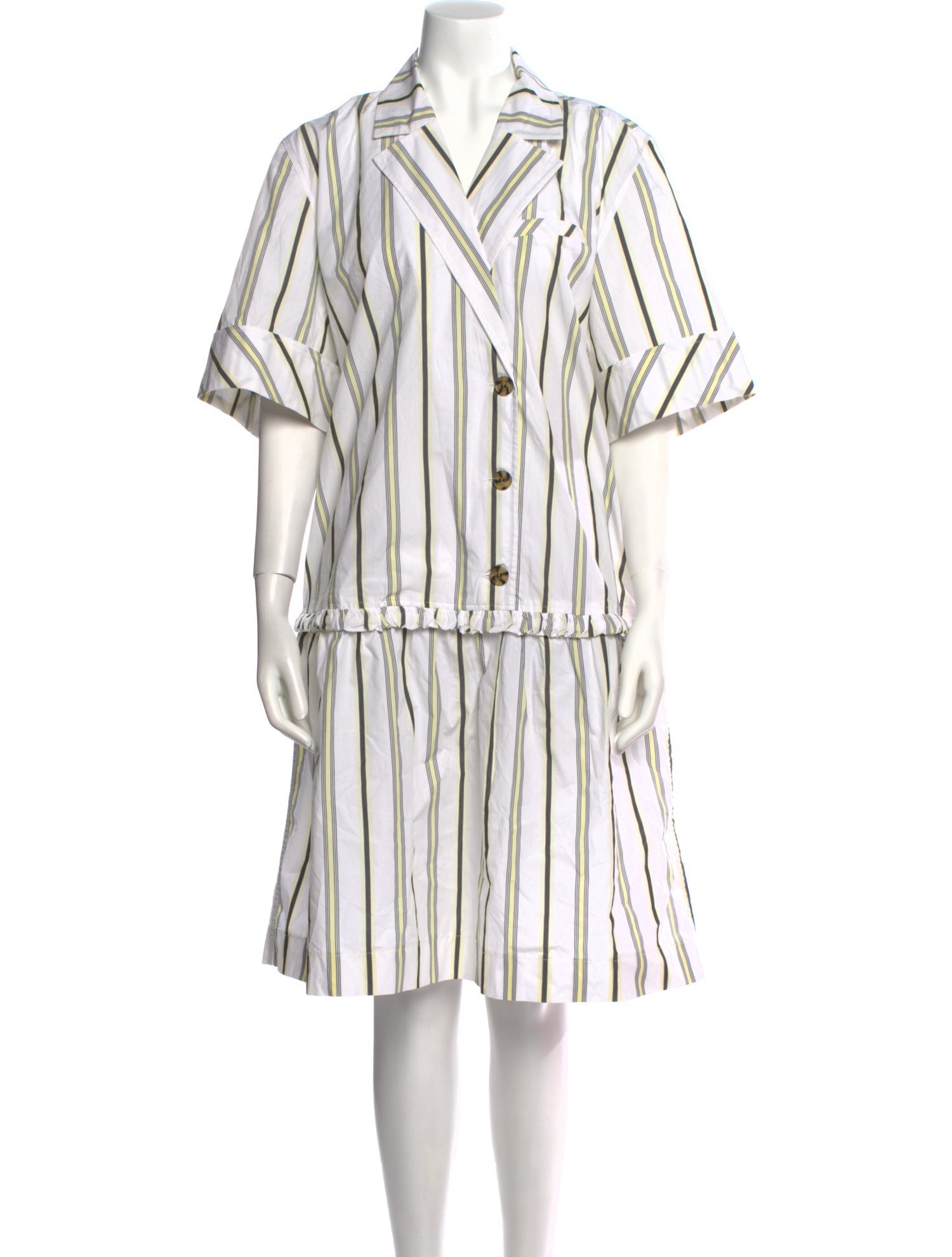 Ganni Striped Knee-Length Dress