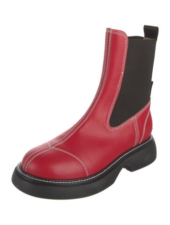 Ganni Leather Chelsea Boots