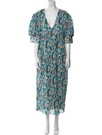 Ganni Floral Print Long Dress