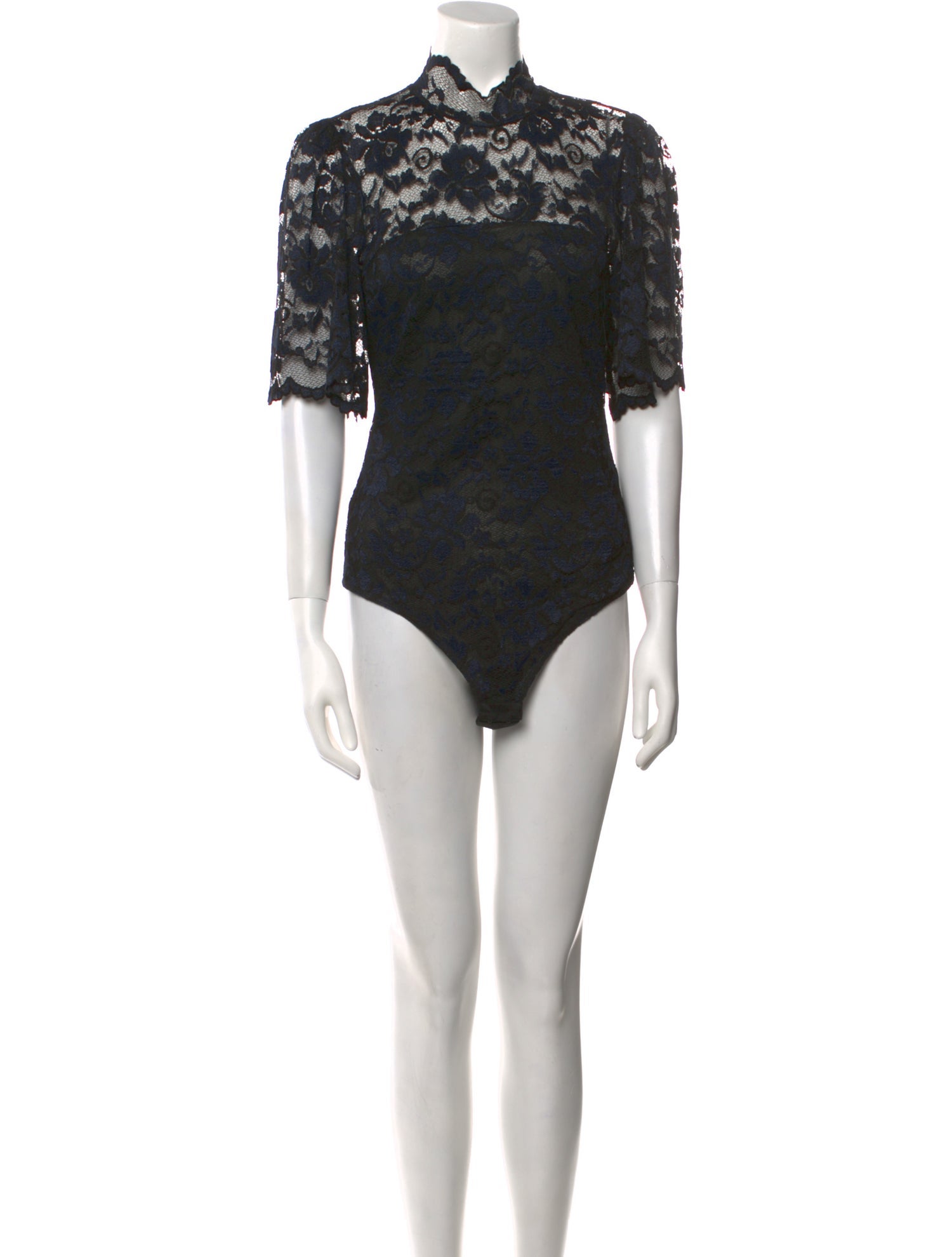 Ganni Mock Neck Short Sleeve Bodysuit