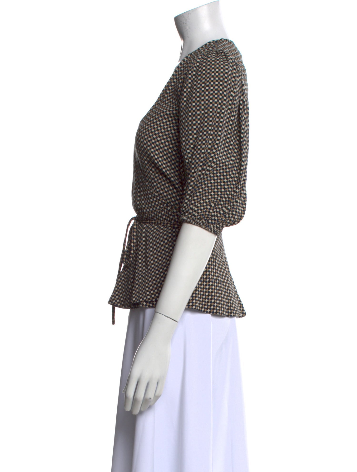 Ganni Polka Dot Print V-Neck Crop Top