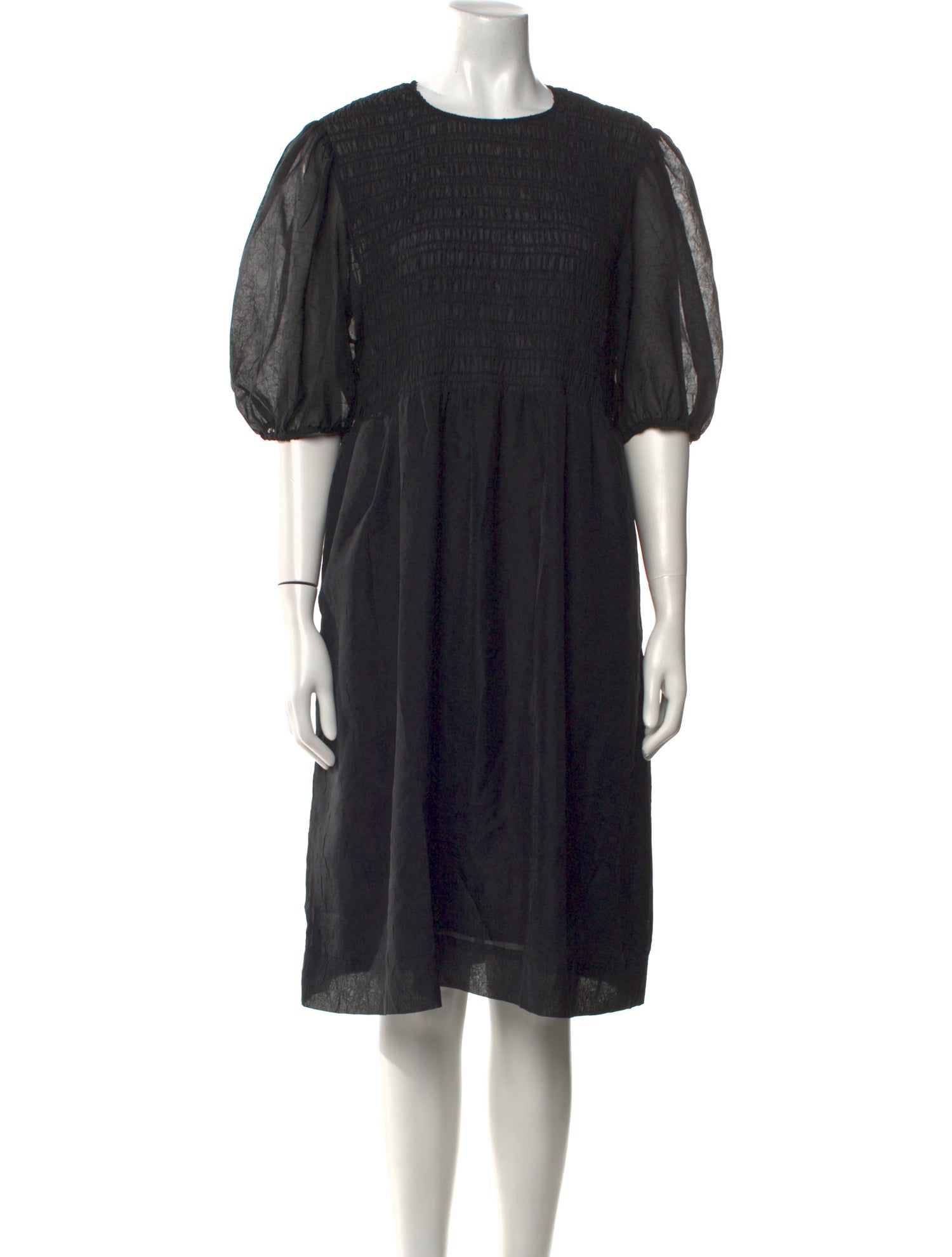 Ganni Crew Neck Midi Length Dress