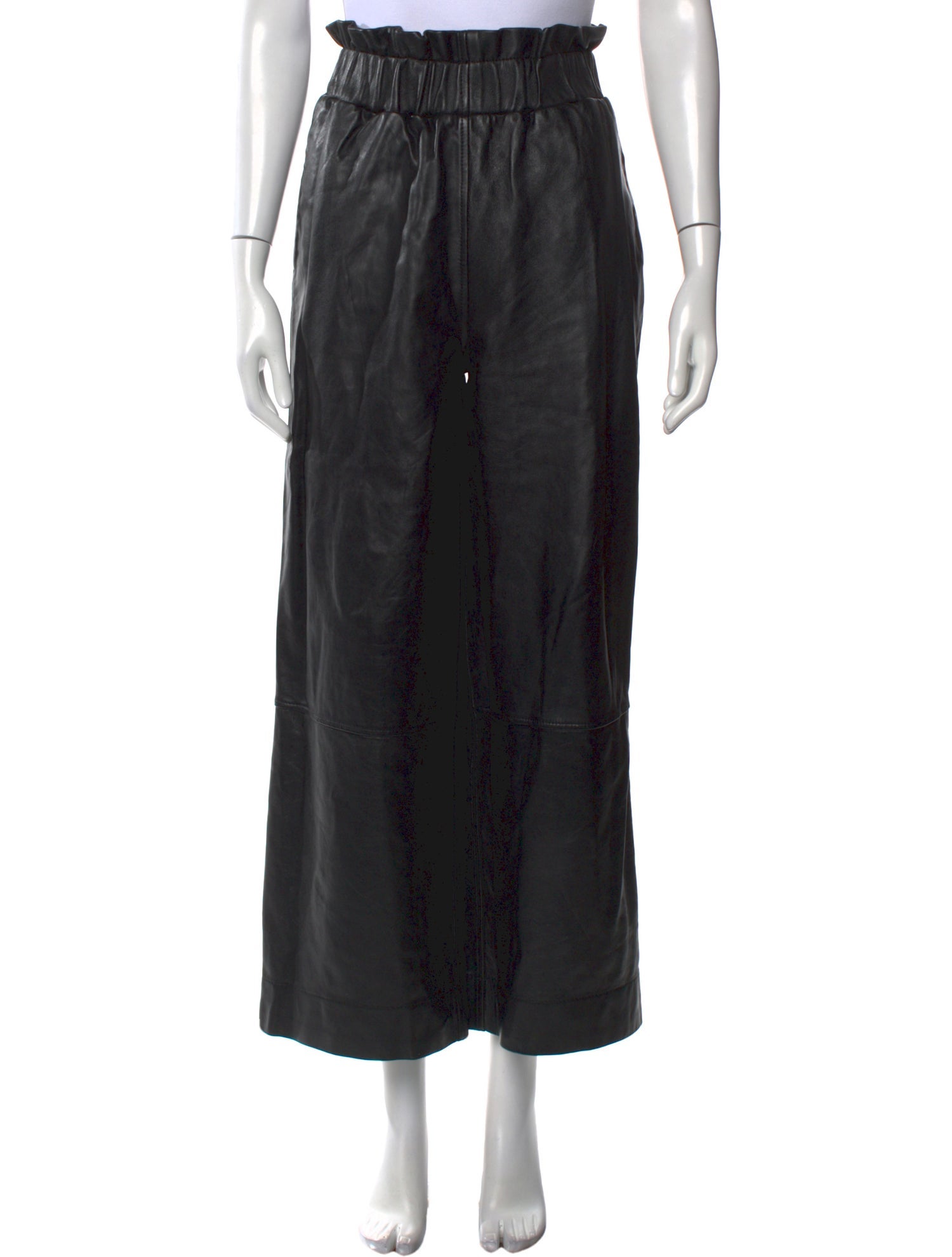 Ganni Lamb Leather Wide Leg Pants
