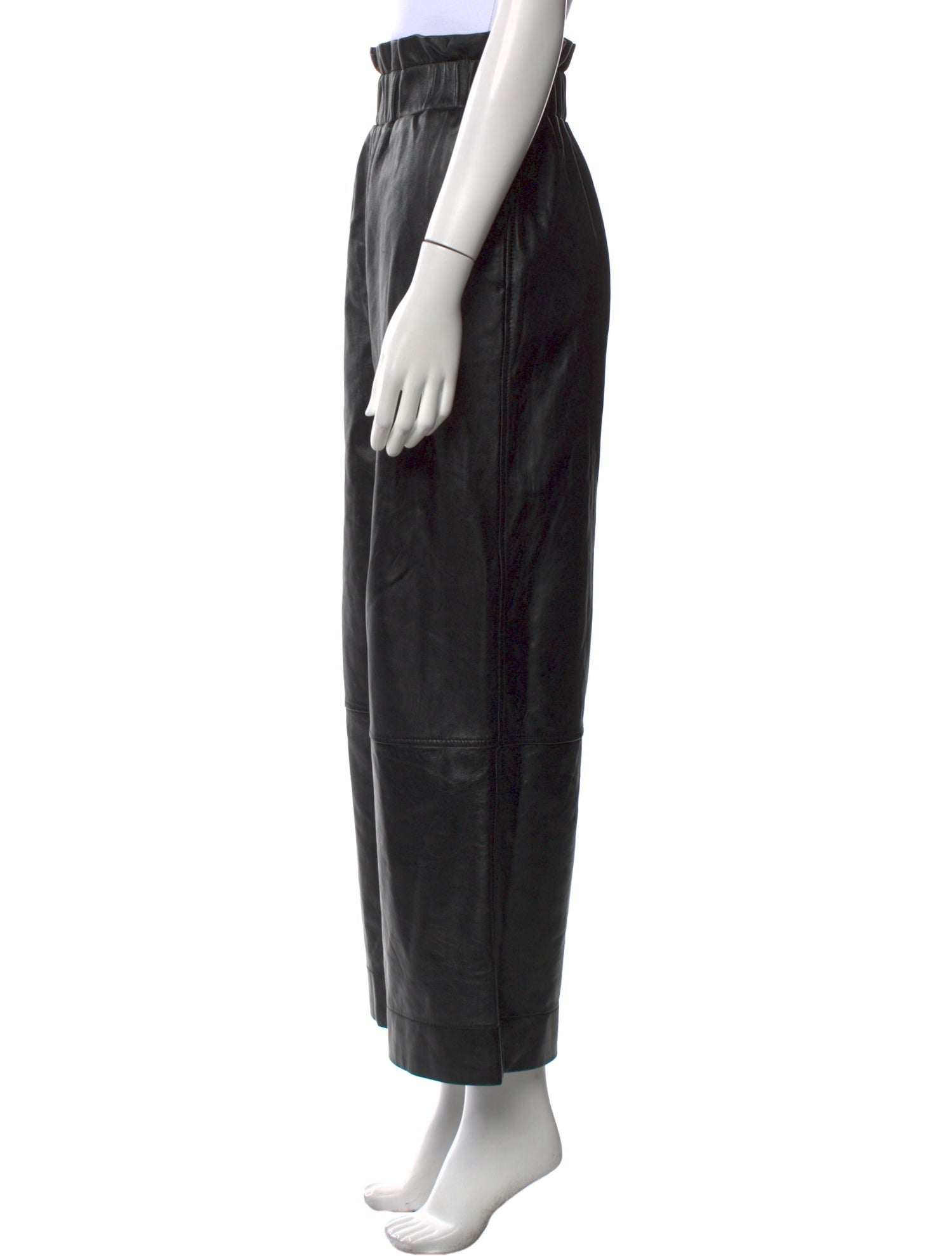 Ganni Lamb Leather Wide Leg Pants