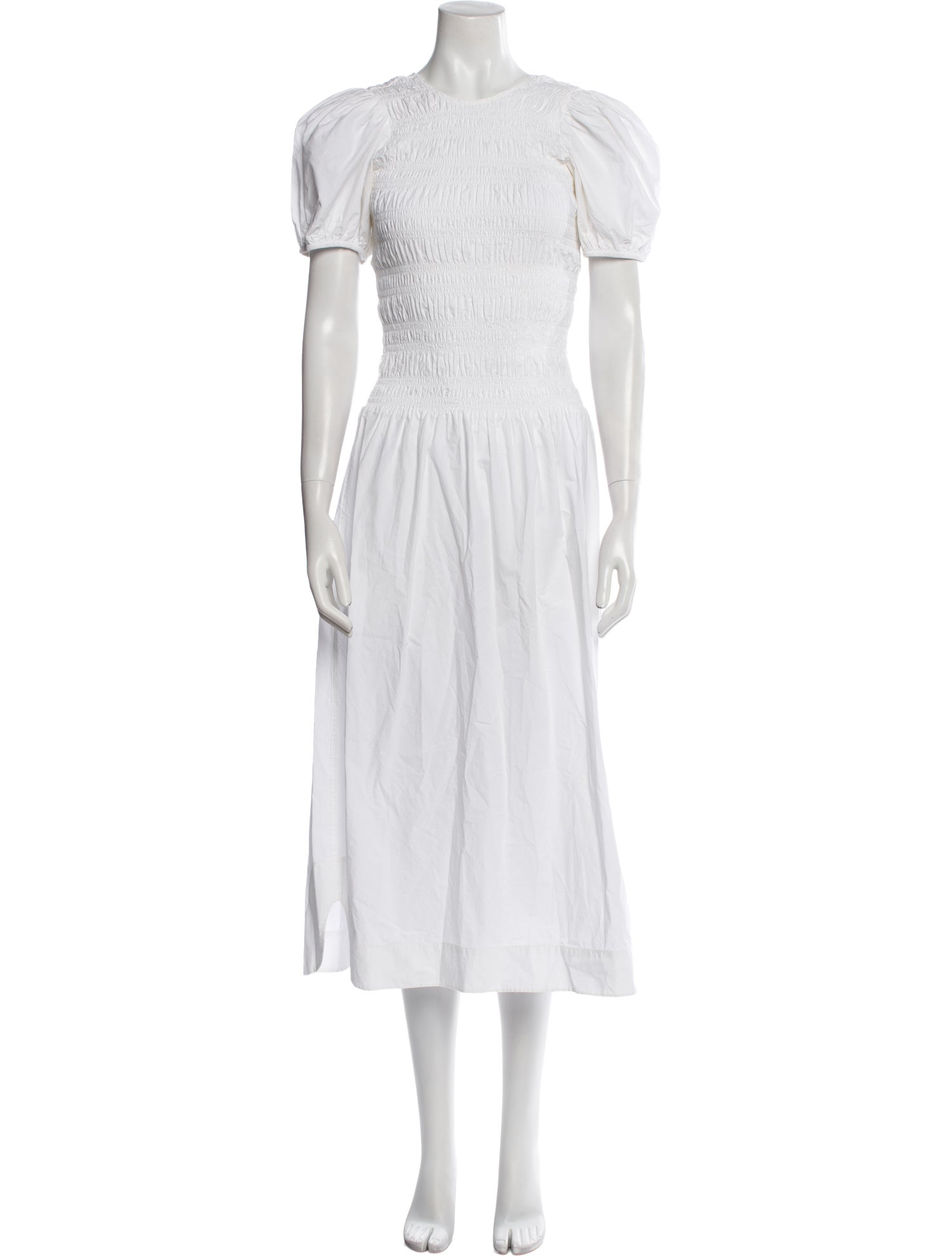 Ganni Crew Neck Midi Length Dress