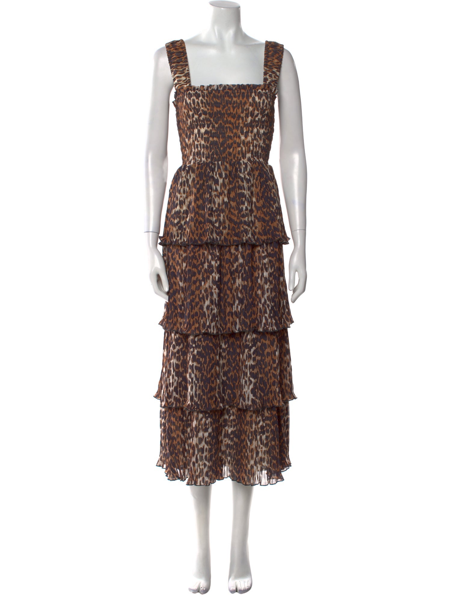 Ganni Animal Print Long Dress